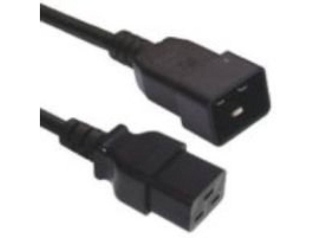 PREMIUMCORD kabel napájecí 230V k PC, C19-C20, F/M, prodlužovací, 3m, černý (kpsa)