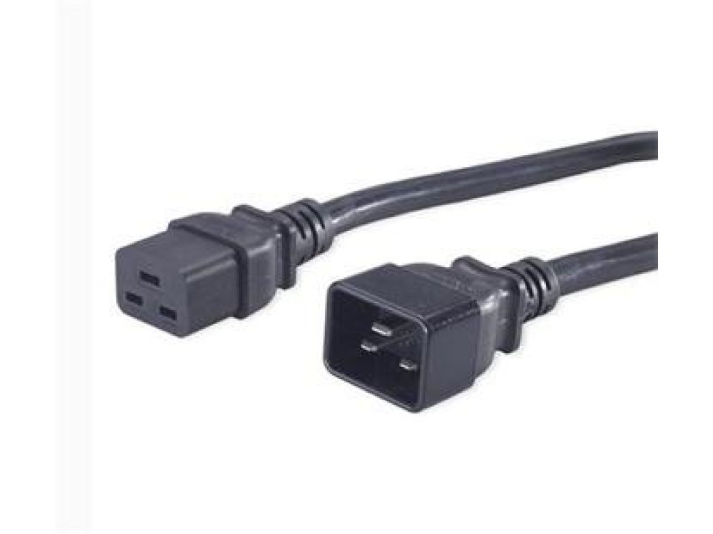 PREMIUMCORD  kabel napájecí 230V k PC, konektory C19-C20, F/M, 1,5m, černý (kpsa015)