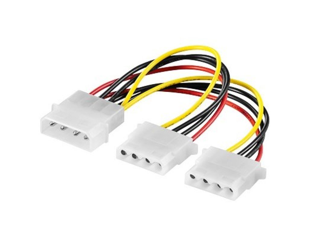 PREMIUMCORD kabel napájecí, Molex-2xMolex, M/2xF, 0,3m (kn-1)