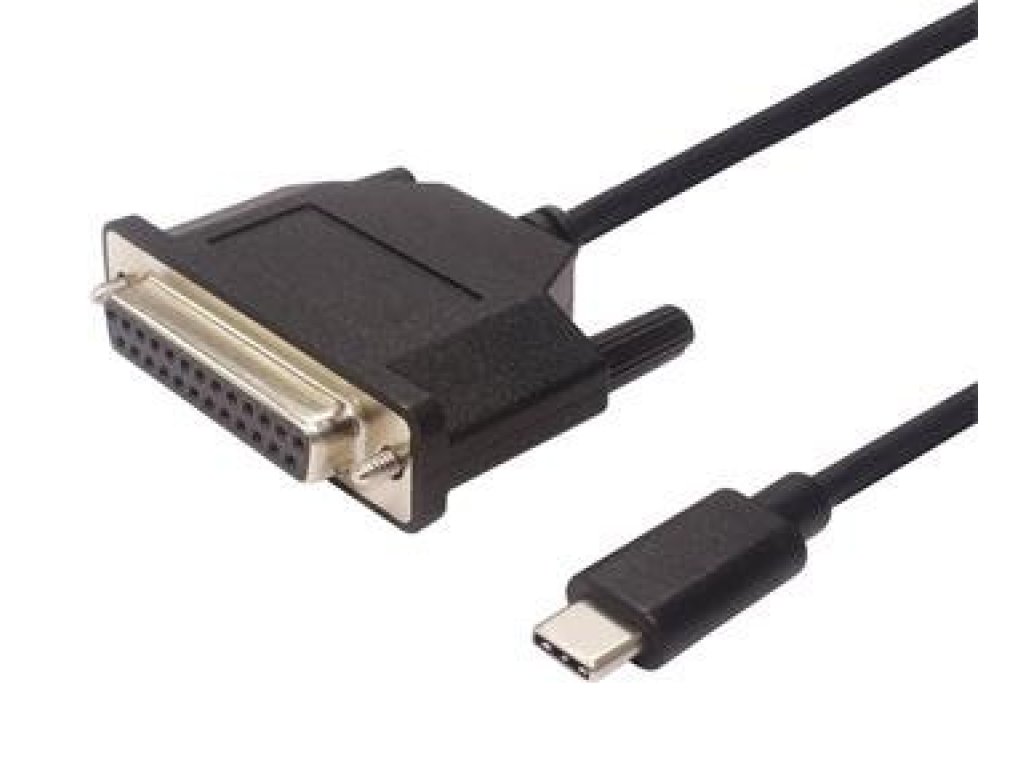 PREMIUMCORD kabel převodník USB 3.1-LPT, C-Canon 25pin, M/F, 1,5m, černý (ku31par)
