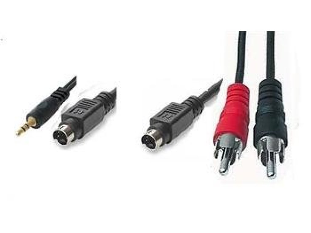 PREMIUMCORD kabel S-Video+Jack 3.5-S-Video+2xCinch, M+M/M+2xM, 2m, černý (kjsbd-2)