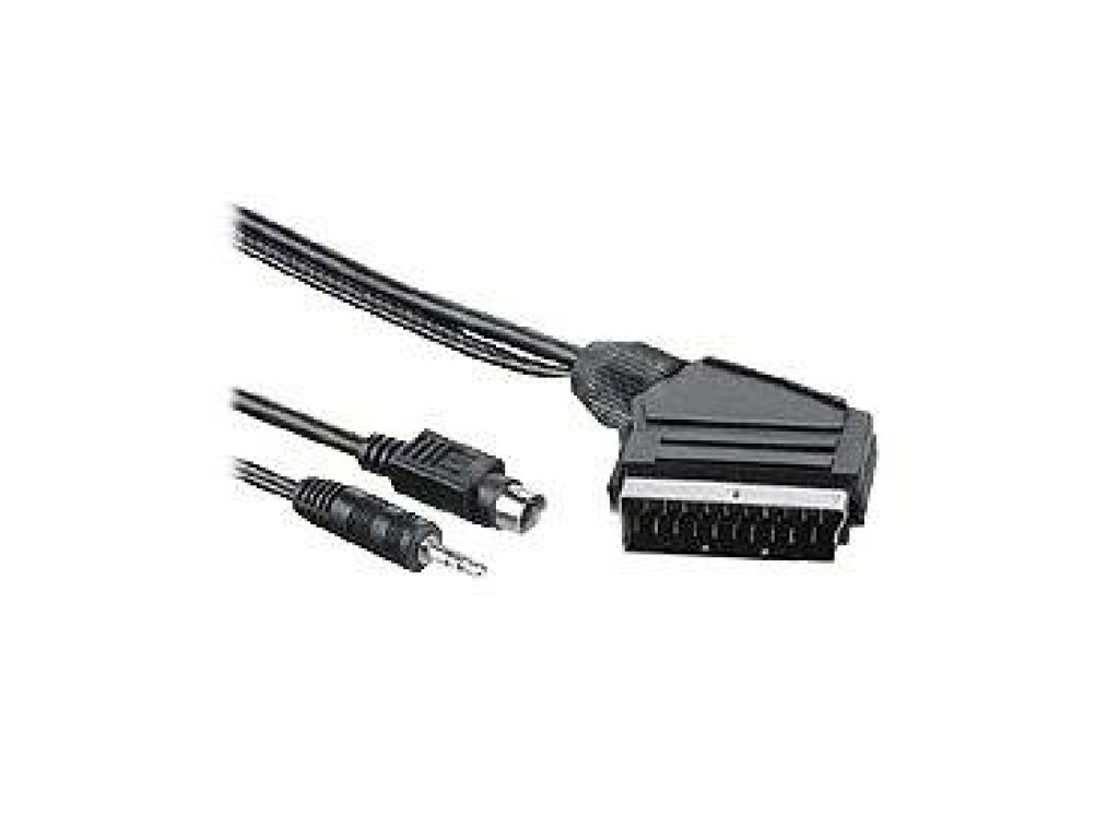 PREMIUMCORD kabel SCART-S-video+jack, M/M, propojovací, 5m, černý (kjsb-6)