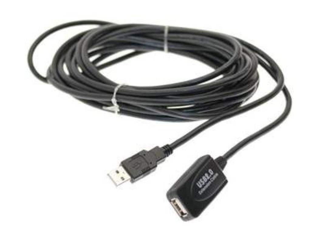 PREMIUMCORD kabel USB 2.0, A-A, M/F, prodlužovací, 5m, černý, repeater (ku2rep5)