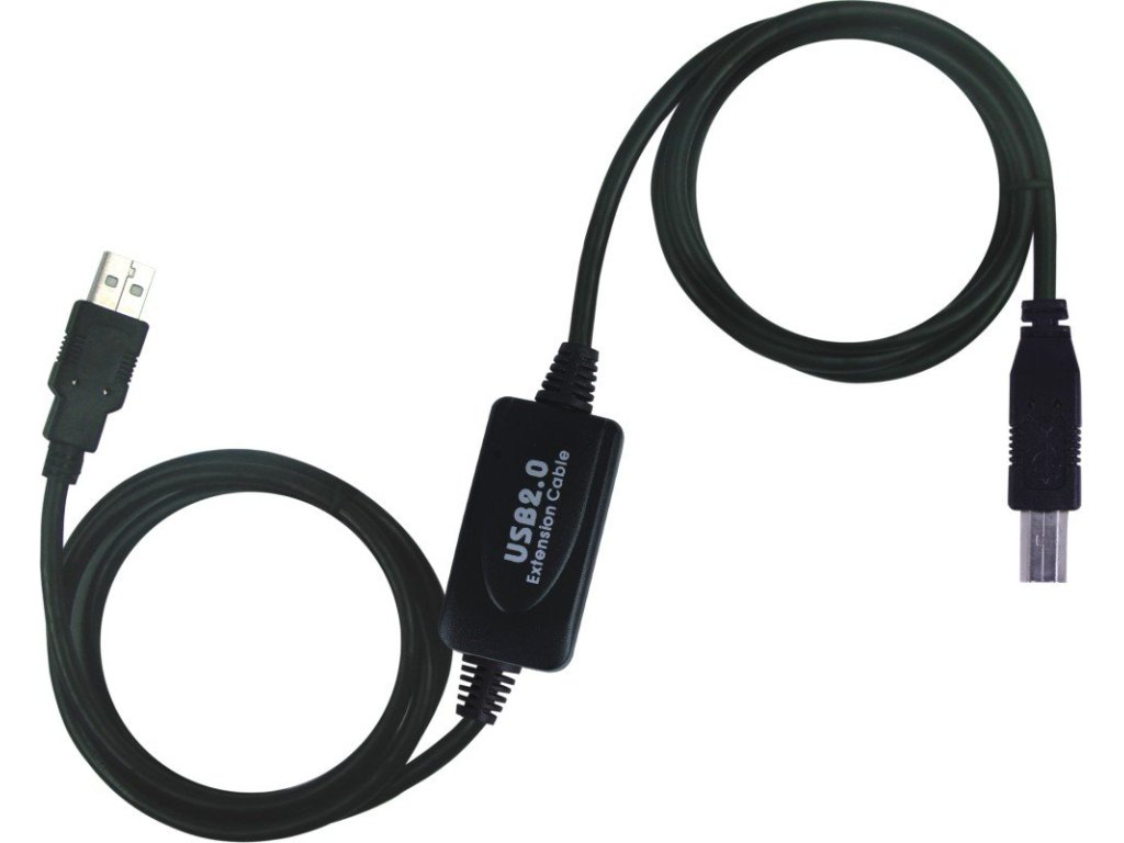 PREMIUMCORD kabel USB 2.0, A-B, M/M, propojovací, 10m, černý, repeater (ku2rep10ab)