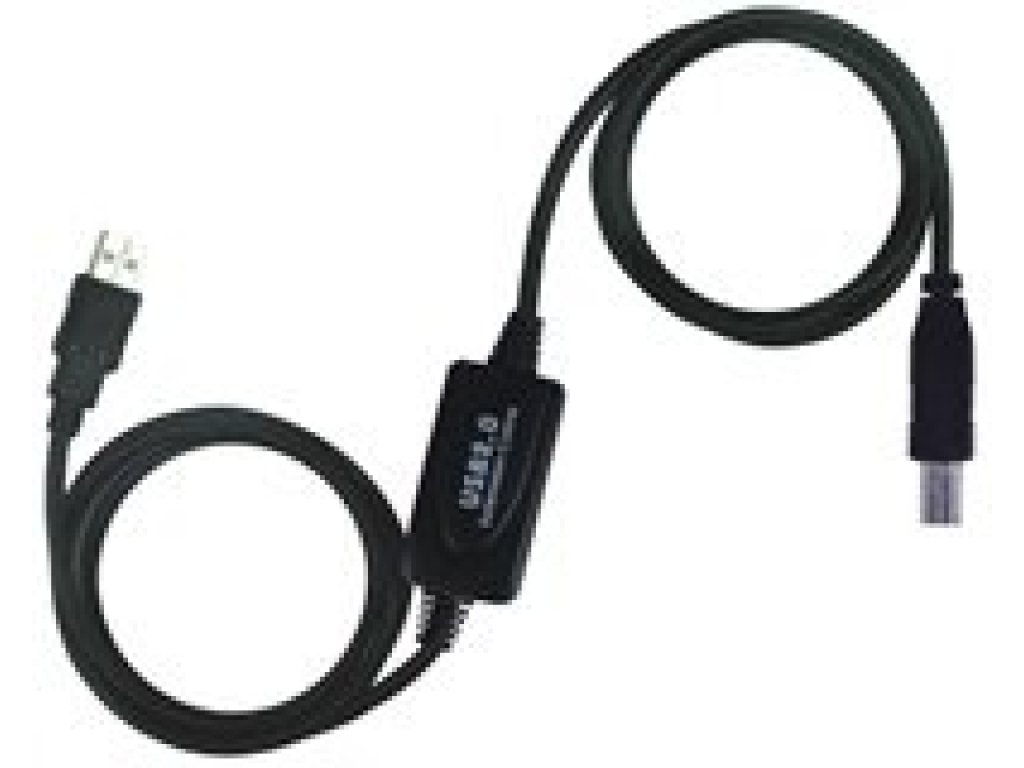 PREMIUMCORD kabel USB 2.0, A-B, M/M, propojovací, 15m, černý, repeater (ku2rep15ab)