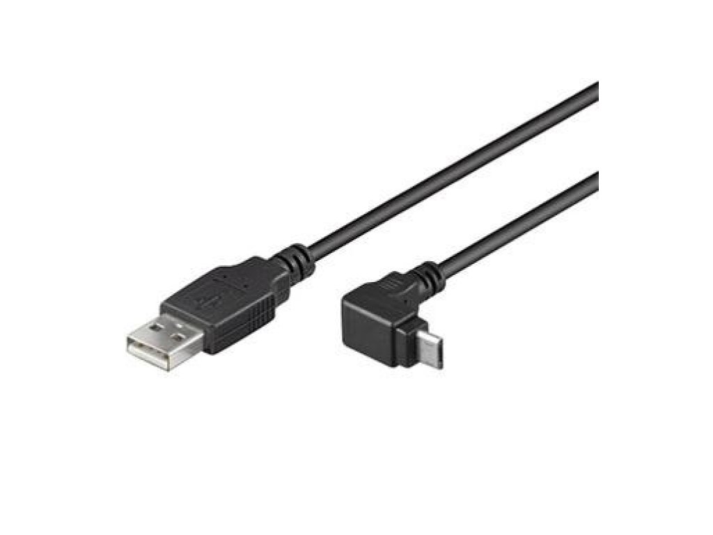 PREMIUMCORD kabel USB 2.0, A-B micro pravoúhlý, M/M, propojovací, 1m, černý (ku2m1f-90)
