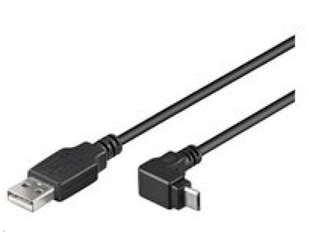 PREMIUMCORD kabel USB 2.0, A-B micro pravoúhlý, M/M, propojovací, 2m, černý (ku2m2f-90)