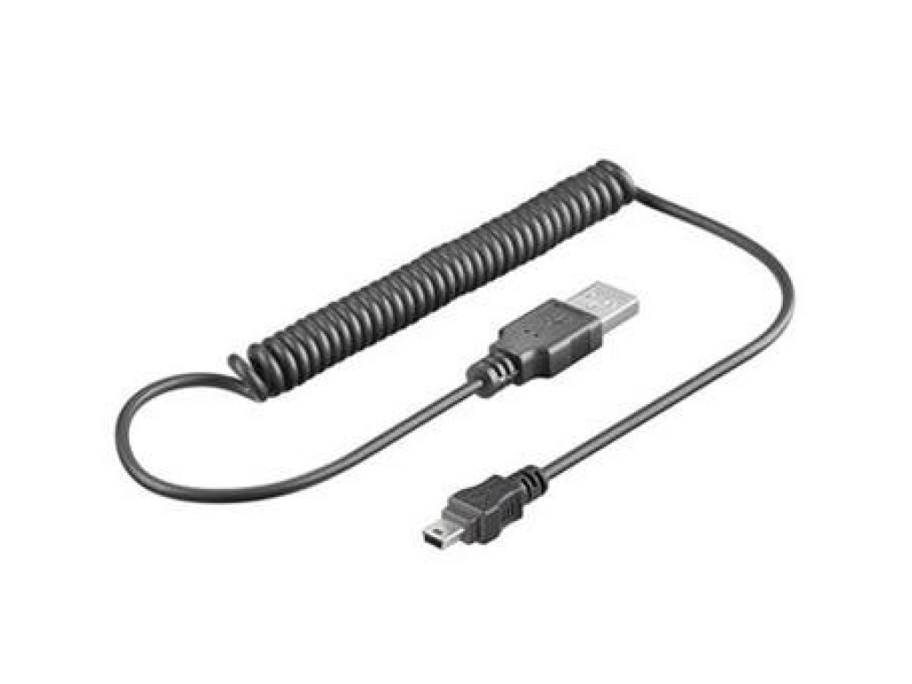PREMIUMCORD kabel USB 2.0, A-B mini, M/M, propojovací, 1,5m, černý, kroucený (ku2m1akr)