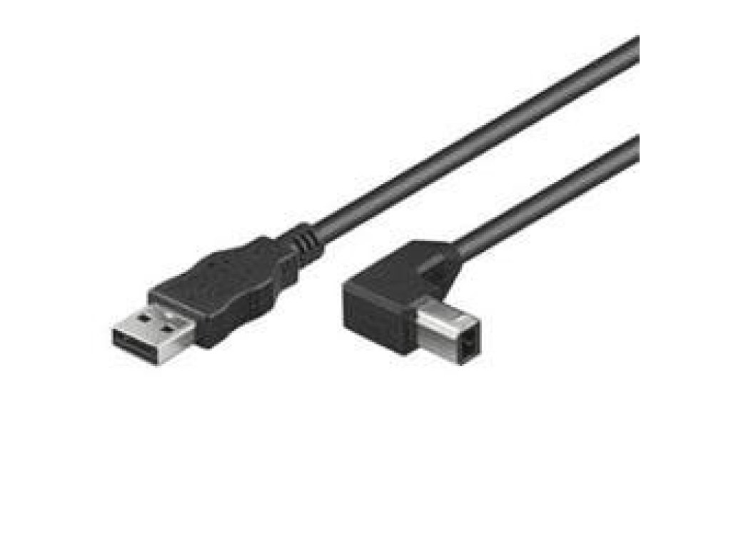 PREMIUMCORD kabel USB 2.0, A-B pravoúhlý, M/M, propojovací, 2m, černý (ku2ab2-90)