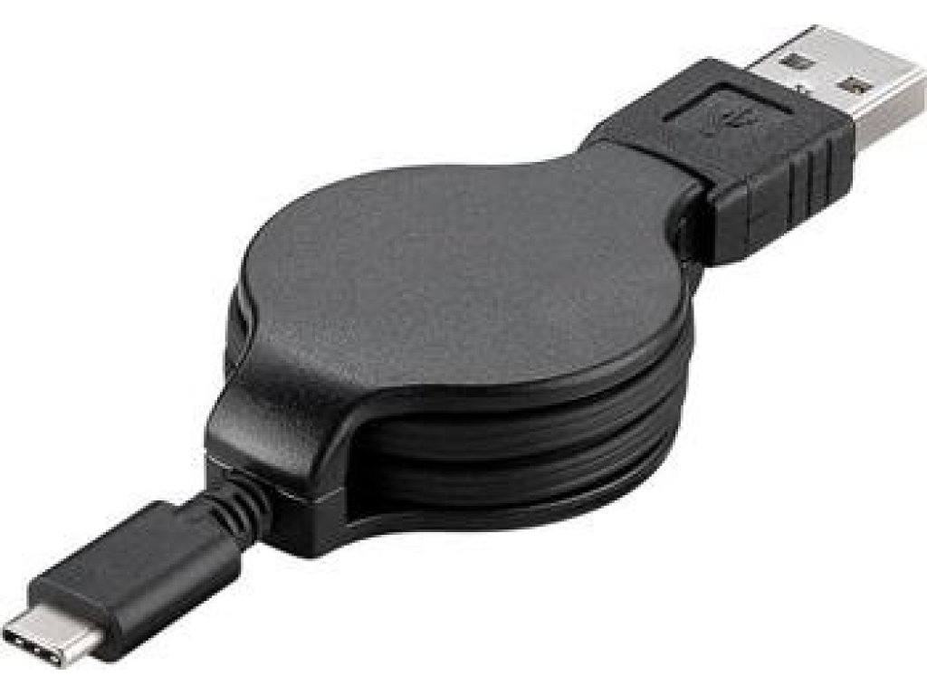 PREMIUMCORD kabel USB 3.1, C-A, M/M, propojovací, 1m, černý, navíjecí (ku31cn1bk)
