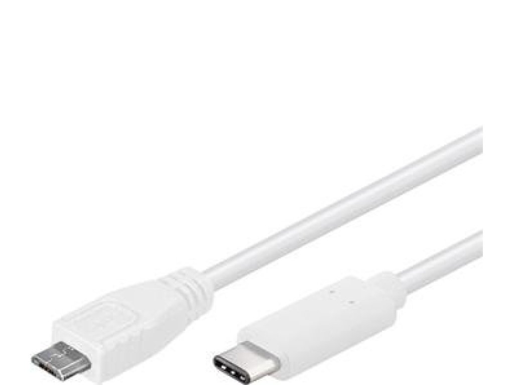PREMIUMCORD kabel USB 3.1, C-B micro, M/M, propojovací, 1m, bílý (ku31cb1w)