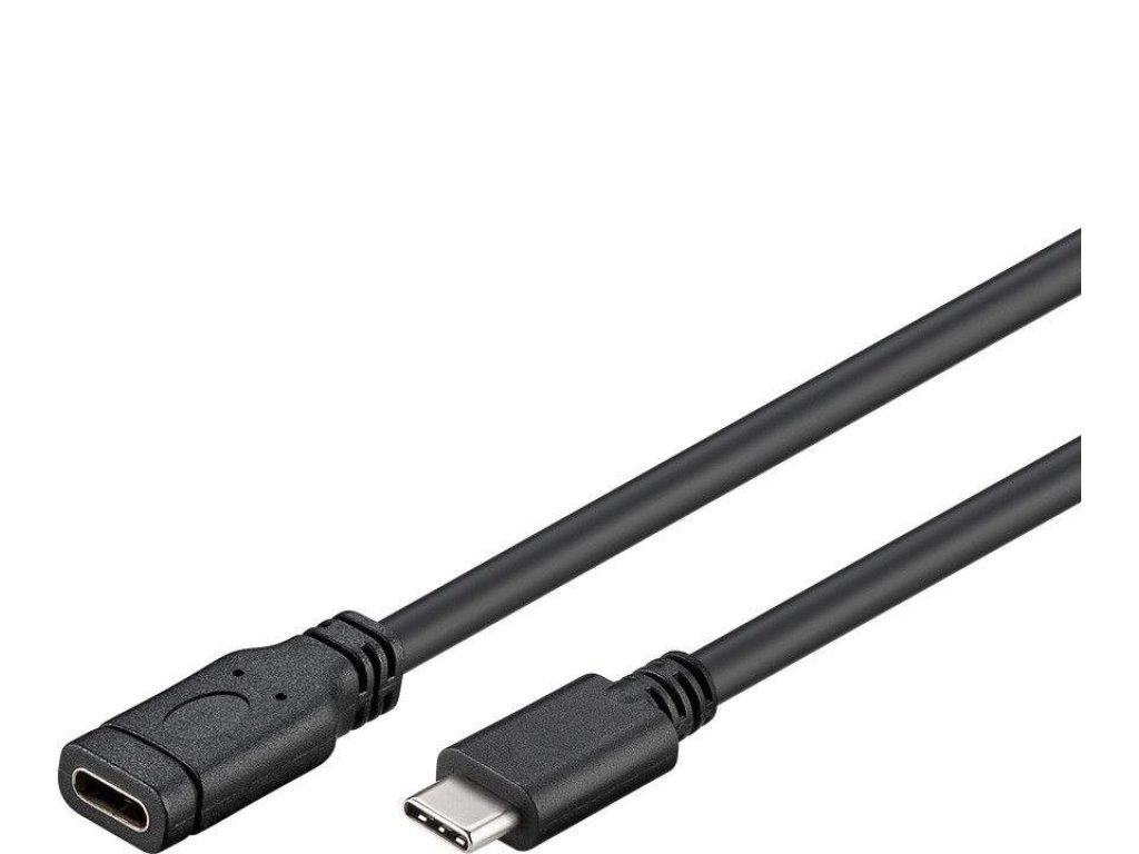 PREMIUMCORD kabel USB 3.1, C-C, M/F, prodlužovací, 1m, černý (ku31mf1)