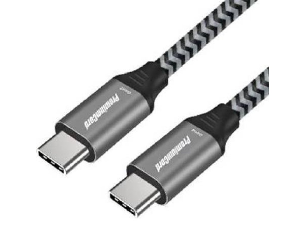 PremiumCord Kabel USB 3.2 Gen 1 USB-C male - USB-C male, bavlněný oplet, 2m (ku31ct2)