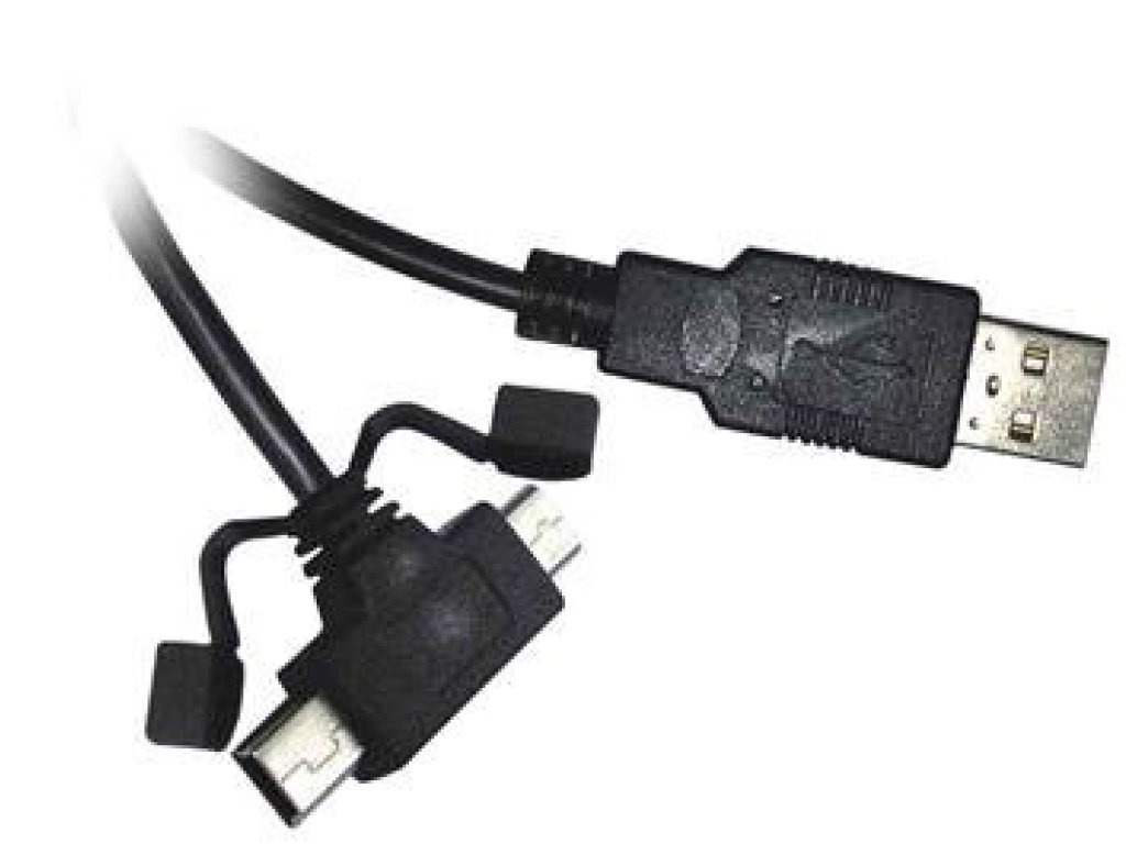 PREMIUMCORD kabel USB, A-B micro+B mini, M/M+M, propjovací, 2m (ku2m2y)