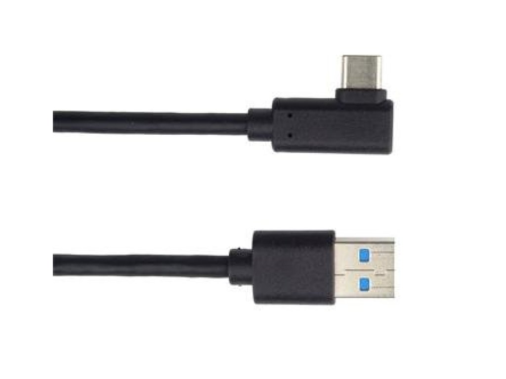 PREMIUMCORD kabel USB, A-C pravoúhlý, M/M, propojovací, 3m, černý (ku31cz3bk)
