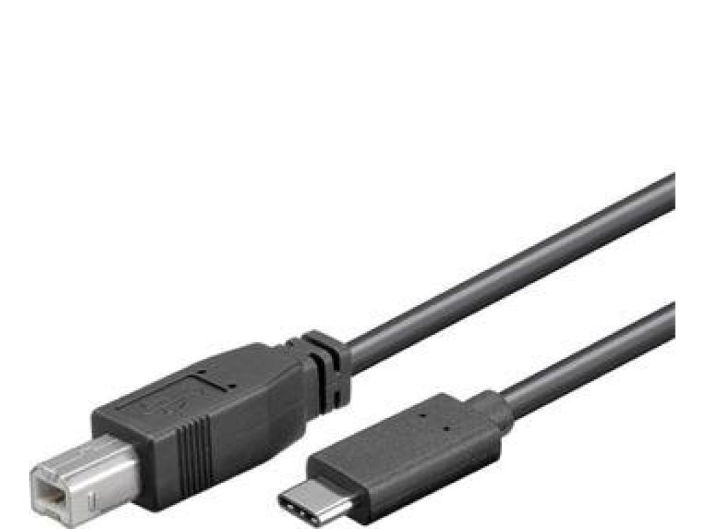 PREMIUMCORD kabel USB, C-B, M/M, propojovací, 1m, černý (ku31cd1bk)