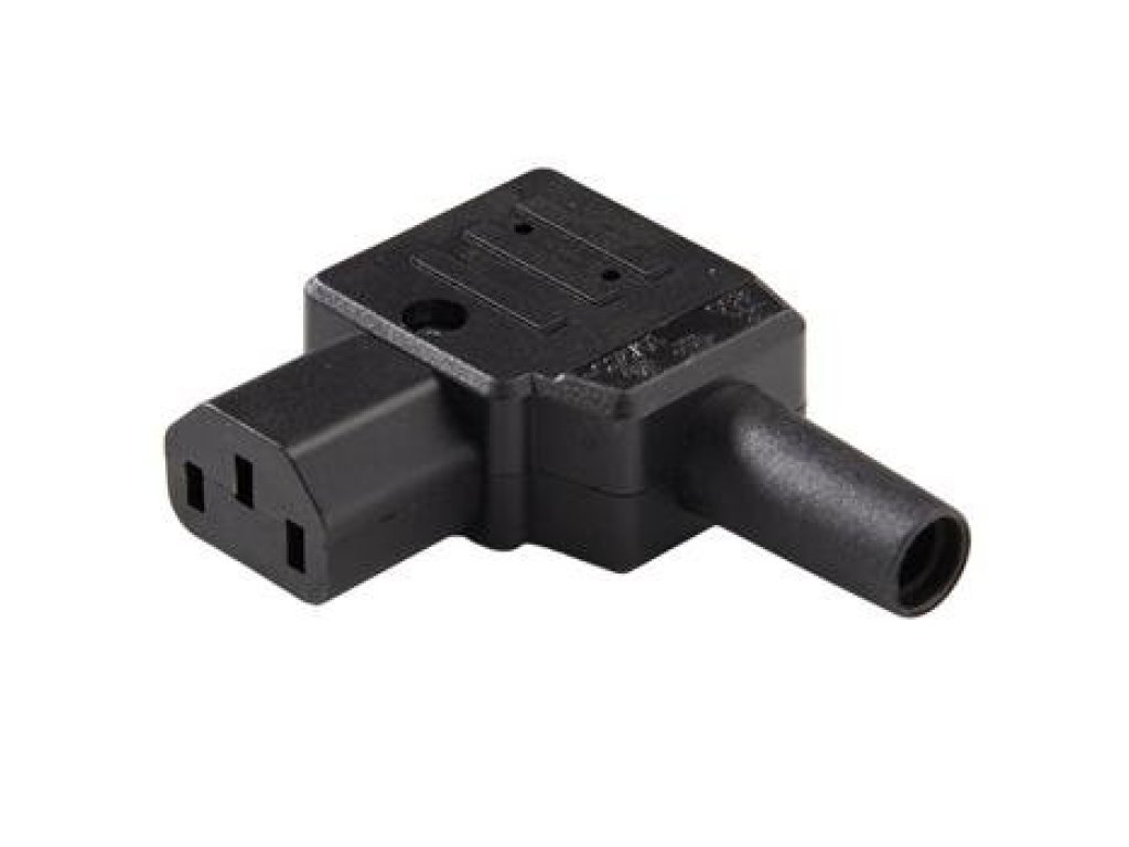 PREMIUMCORD konektor síťový 230V/F zahnutý 90 stupňů IEC C13