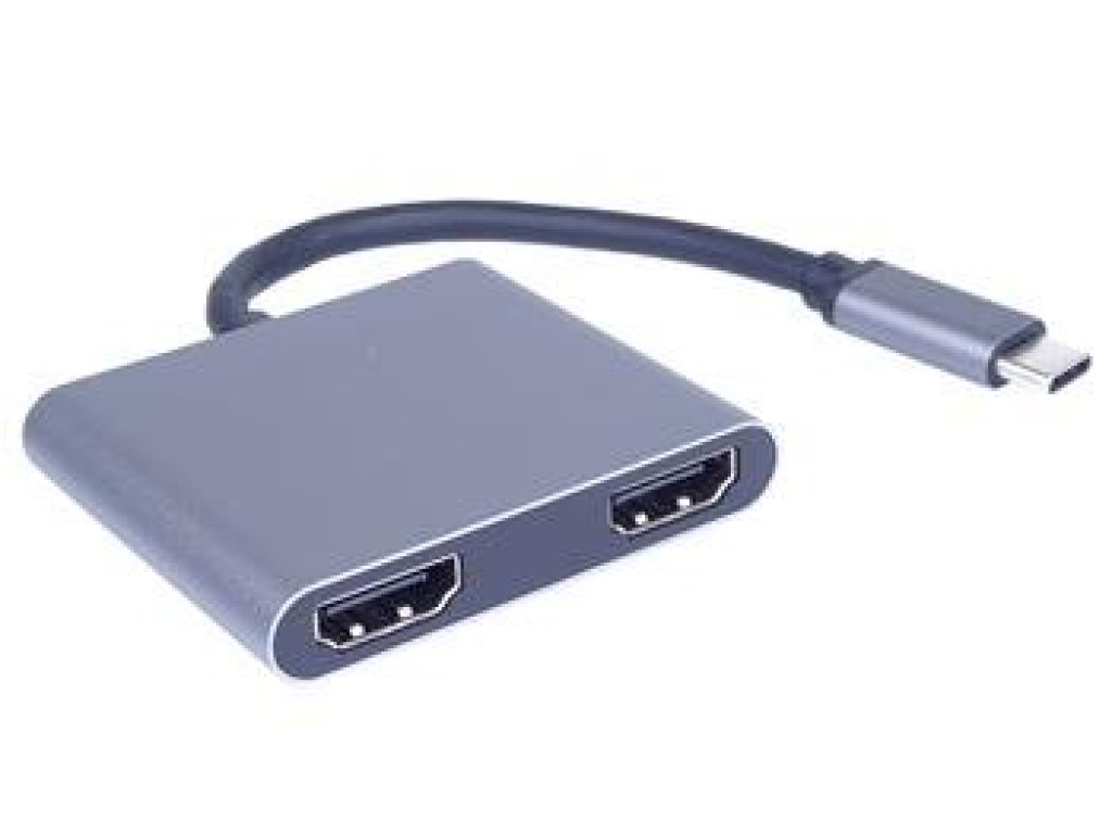 PremiumCord MST adaptér USB-C na 2x HDMI, USB3.0,  PD, rozlišení 4K a FULL HD 1080p (ku31hdmi13)