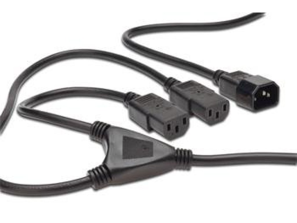 PREMIUMCORD napájecí kabel 230V k PC, Y kabel, prodlužovací, M/2xF (kpsy)