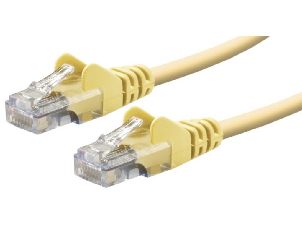 PREMIUMCORD patch kabel UTP, RJ45-RJ45, CAT5e, 0,5m, žlutý (sputp005Y)