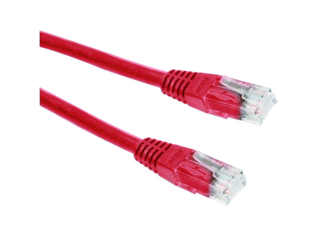 PREMIUMCORD patch kabel UTP, RJ45-RJ45, CAT5e, 2m, červený (sputp02R)