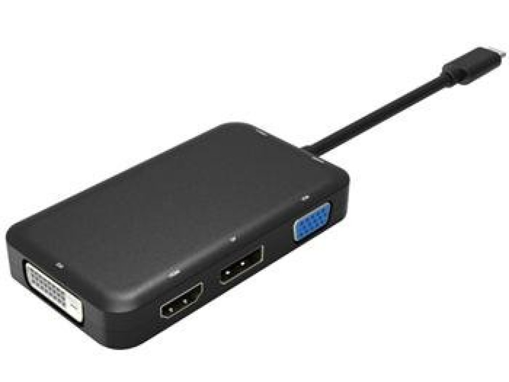 PREMIUMCORD převodník USB 3.1-HDMI+DVI+VGA+DisplayPort, M/F+F+F+F (ku31dock10)