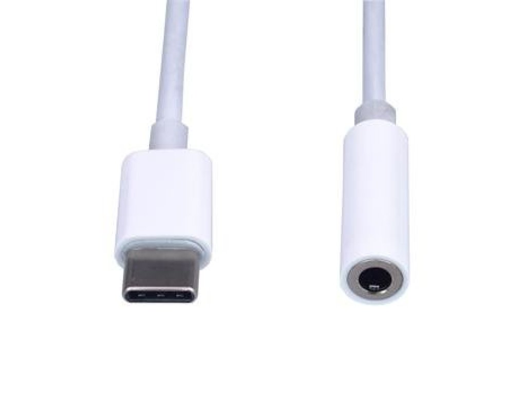 PREMIUMCORD převodník USB-C-Jack 3.5, M/F, 0,1m, bílý (ku31zvuk01)