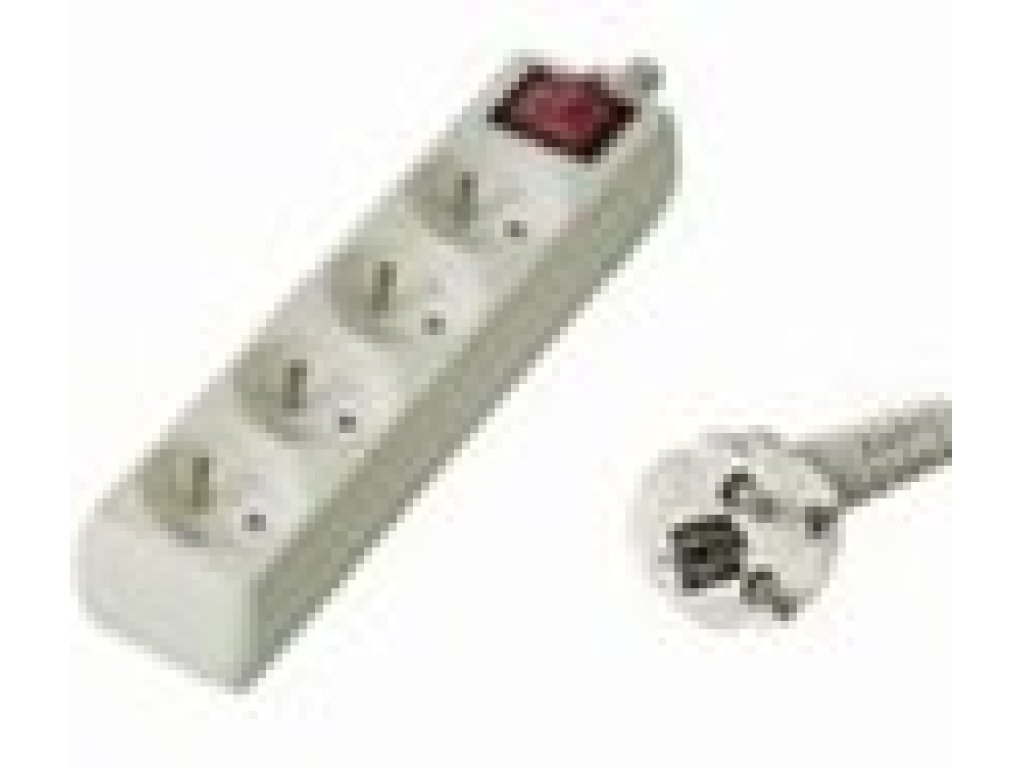 PREMIUMCORD prodlužovací přívod 230V, 4 zásuvky, 5m, bílý, vypínač (pp4k-05)