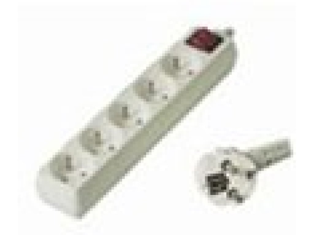 PREMIUMCORD prodlužovací přívod 230V, 5 zásuvek, 2m, bílý, vypínač (pp5k-02)
