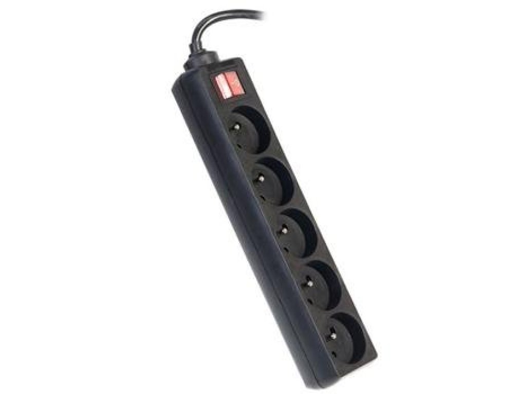 PREMIUMCORD prodlužovací přívod 230V, 5 zásuvek, 3m, černý, vypínač (ppa5k-03bk)