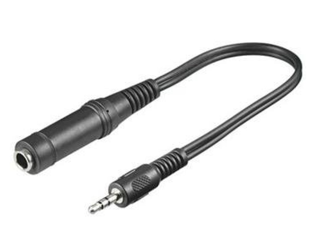 PREMIUMCORD redukce Jack 3.5-Jack 6.3, M/F, 0,2m (kjr-35)