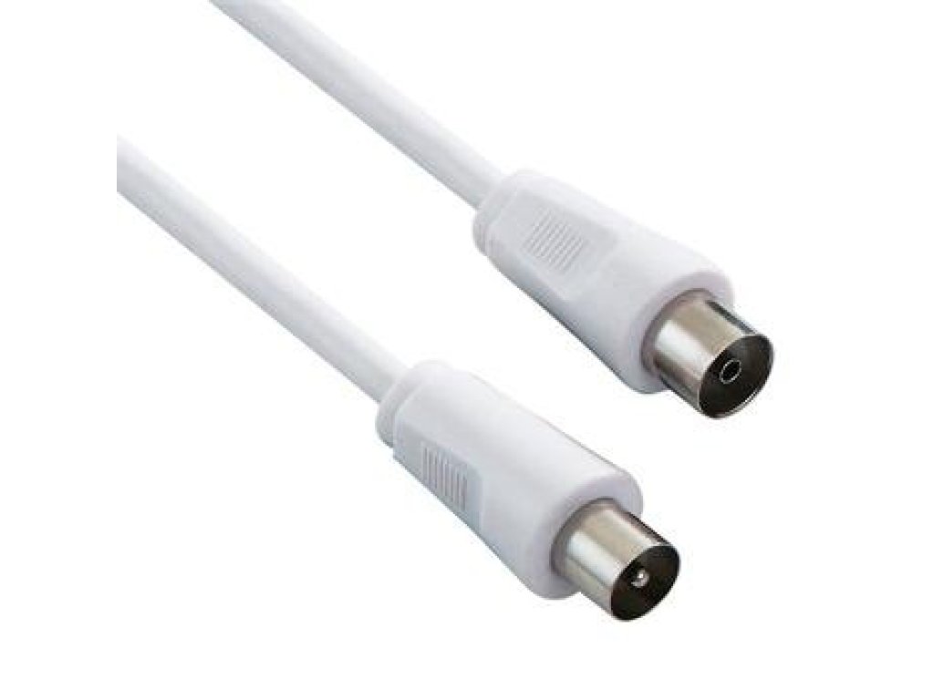 PREMIUMCORD TV kabel, IEC-IEC, M/F, 15m, bílý, 75 Ohm (ktmf15)