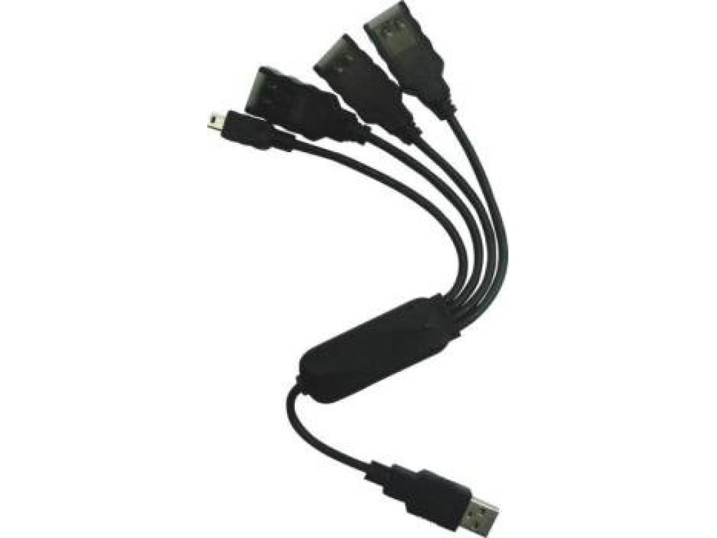 PREMIUMCORD USB 2.0 hub, A-3xA+B mini, M/3xF+M (ku2hub4wk)