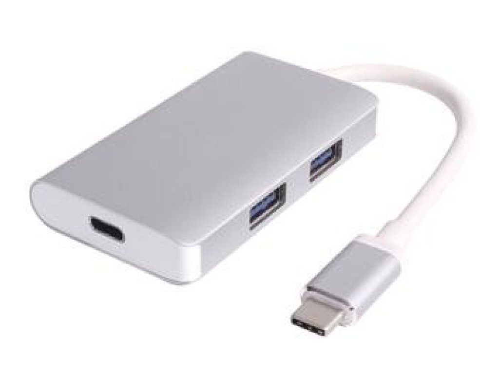 PREMIUMCORD USB 3.1 hub, C-2xA+PD charge, hliníkové pouzdro (ku31hub05)