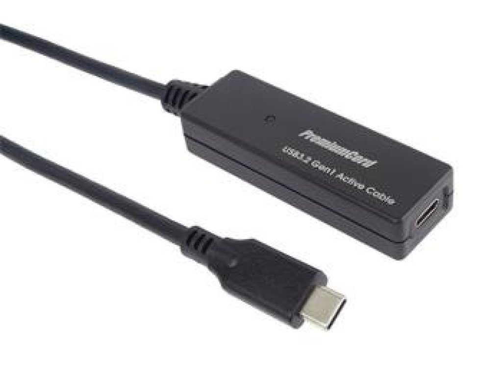 PREMIUMCORD USB-C repeater a prodlužovací kabel Male-Female, 5Gbps  5m (ku31rep5)