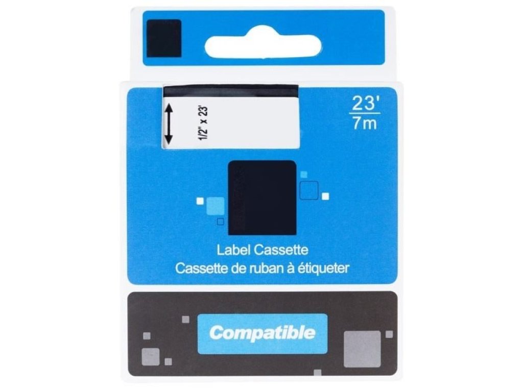 PRINTLINE kompatibilní páska s DYMO 43618, S0720790, 6mm, 7m, cerný tisk/žlutý podklad, D1 (PLTD28)