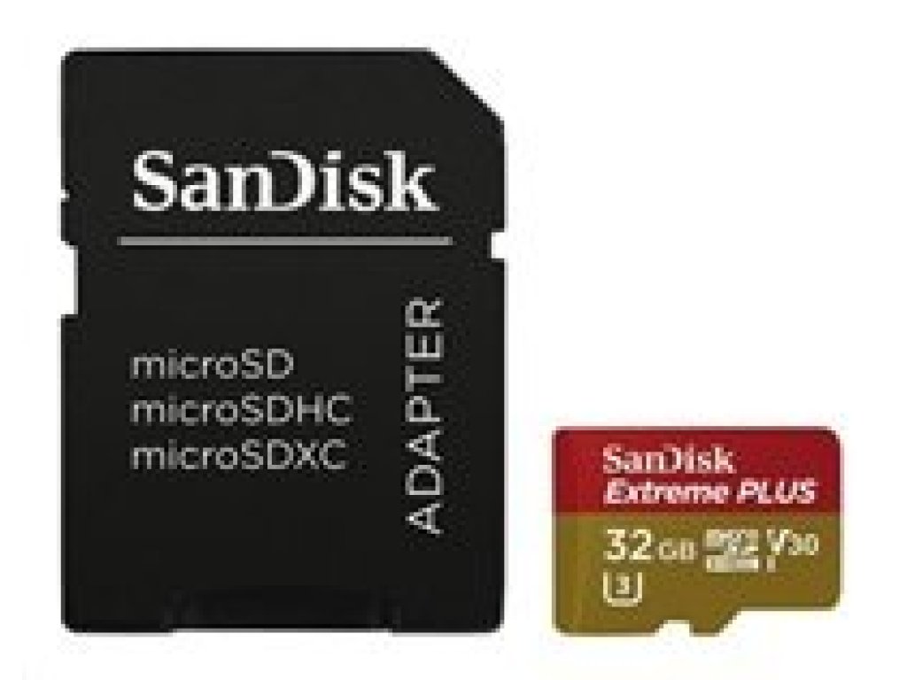 SANDISK Extreme Plus microSDHC 32GB 100MB/s + ada. (SDSQXBG-032G-GN6MA)