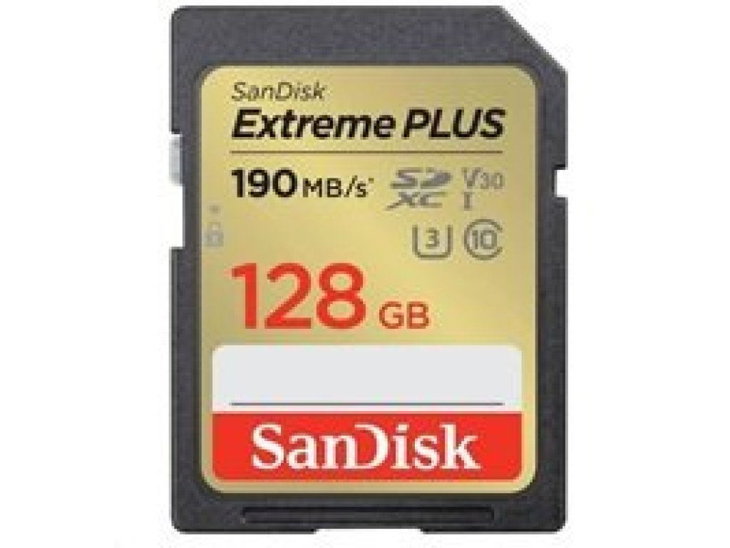 SANDISK Extreme PLUS SDXC 128GB 190MB/s V30 UHS-I (SDSDXWA-128G-GNCIN)