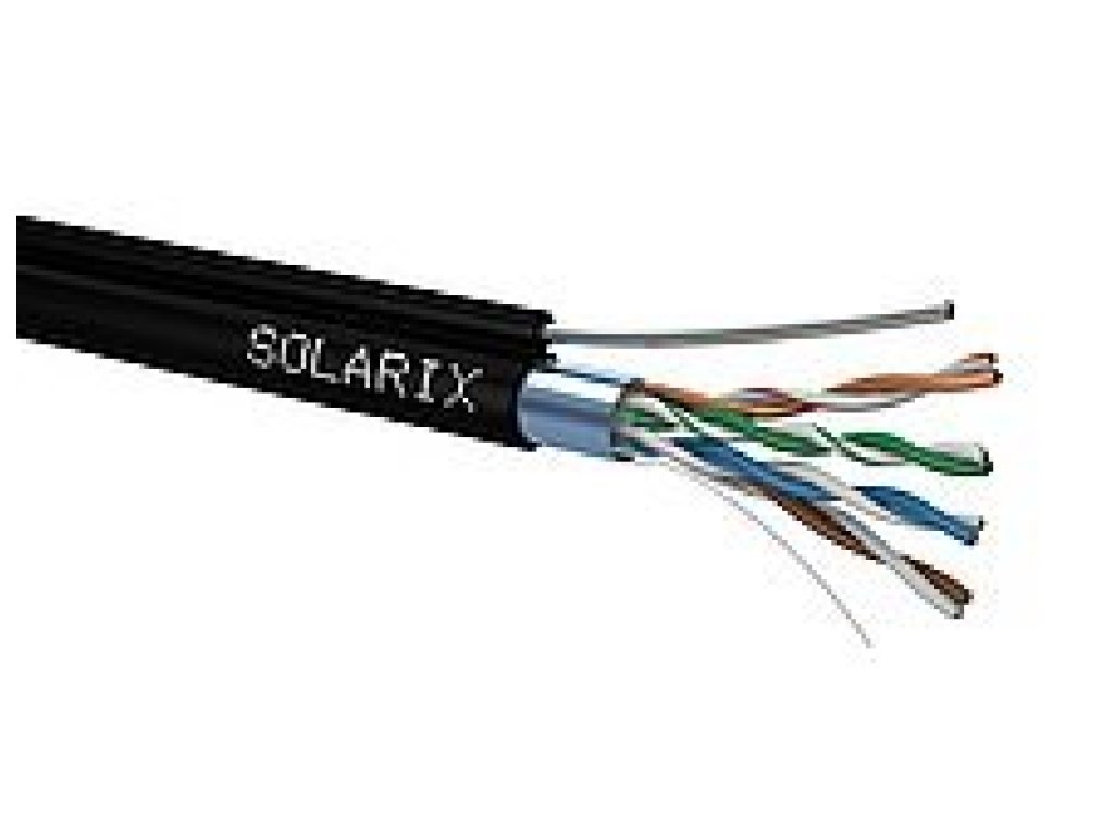 SOLARIX instalacní kabel CAT5E FTP PE Fca samonosný 305m/cívka SXKD-5E-FTP-PE-SAM