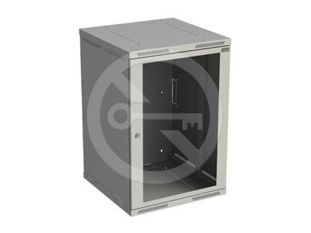 SOLARIX nástěnný rozvaděč SENSA 18U 600mm, dveře sklo, šedý (SENSA-18U-66-11-G)