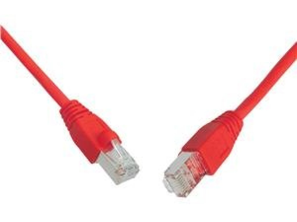 SOLARIX patch kabel S/FTP, RJ45-RJ45, CAT6, 3m, červený (C6-315RD-3MB)