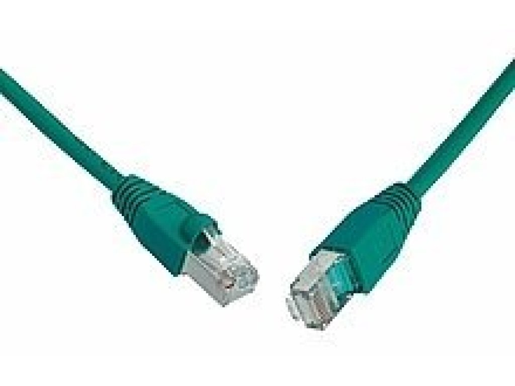 SOLARIX patch kabel SFTP, RJ45-RJ45, CAT5e, 1m, zelený (C5E-315GR-1MB)