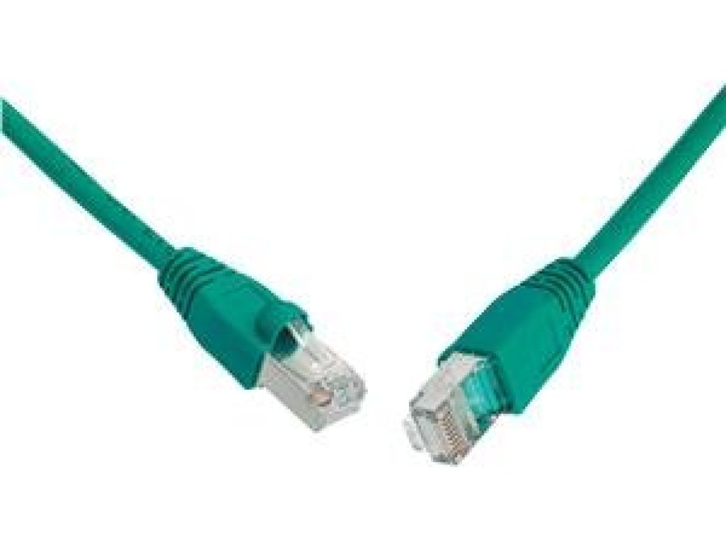 SOLARIX patch kabel SFTP, RJ45-RJ45, CAT6, 1m, zelený (C6-315GR-1MB)