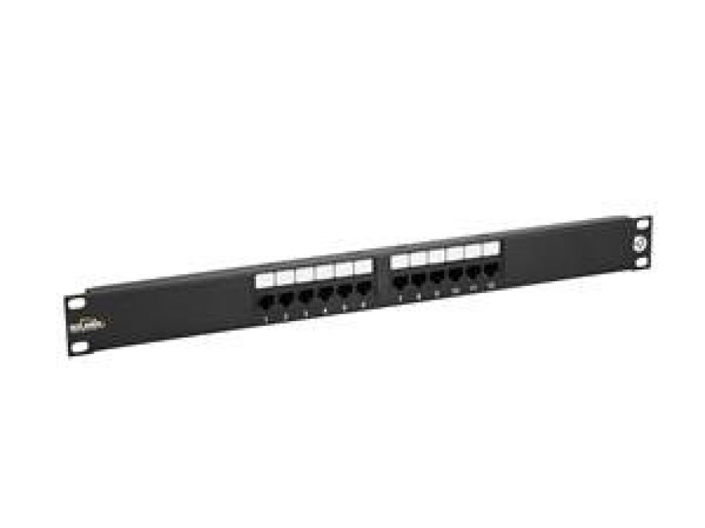 SOLARIX patch panel 12 x RJ45 CAT5E UTP 150 MHz cerný 1U (SX12-5E-UTP-BK)