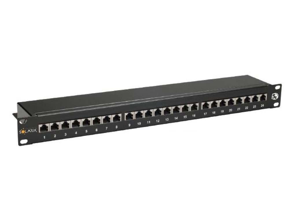SOLARIX patch panel 24 x RJ45 CAT5e STP cerný 1U
