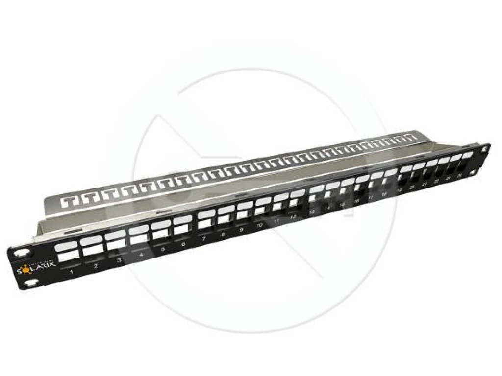 SOLARIX patch panel modulární neosazený 24 portu černá 1U (SX24M-0-STP-BK-UNI-N)