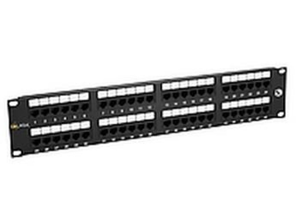 SOLARIX - patch panel, Patch panel Solarix 48 x RJ45 CAT5E UTP erný 1U