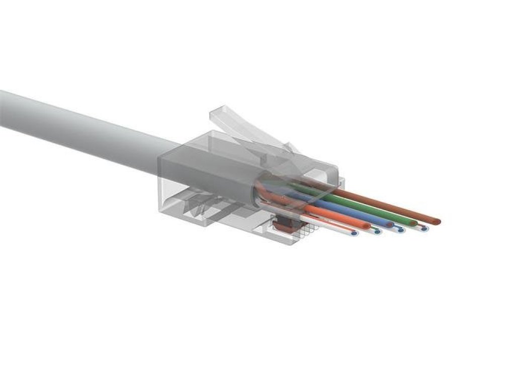 SOLARIX univerzální EASY konektor RJ45 CAT6 UTP 8p8c na drát i licnu (SXRJ45-6-UTP-EASY)