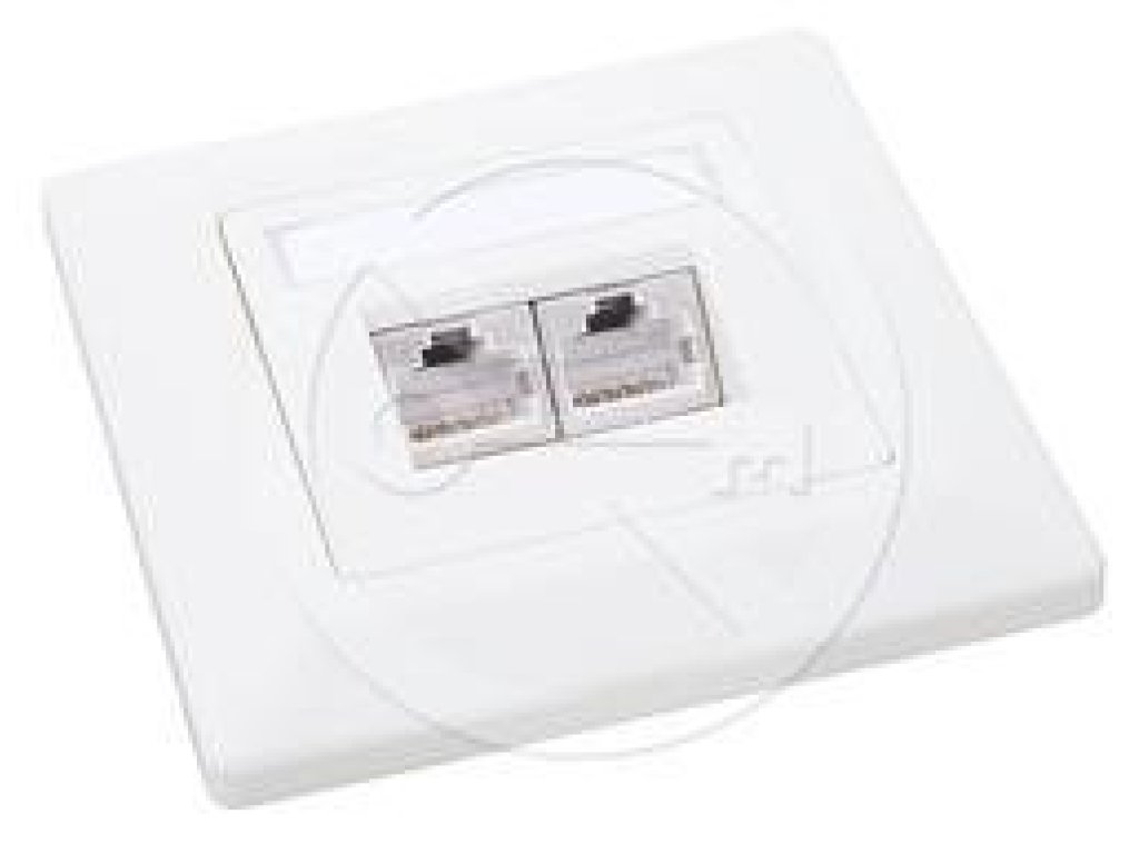 SOLARIX zásuvka CAT5E STP 2 x RJ45 pod omítku bílá (SX9-2-5E-STP-WH)