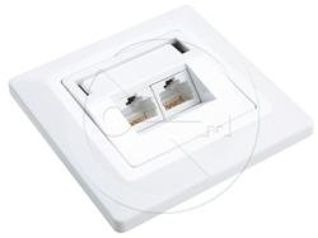 SOLARIX zásuvka CAT5E UTP 2 x RJ45 pod omítku bílá SX9-2-5E-UTP-WH